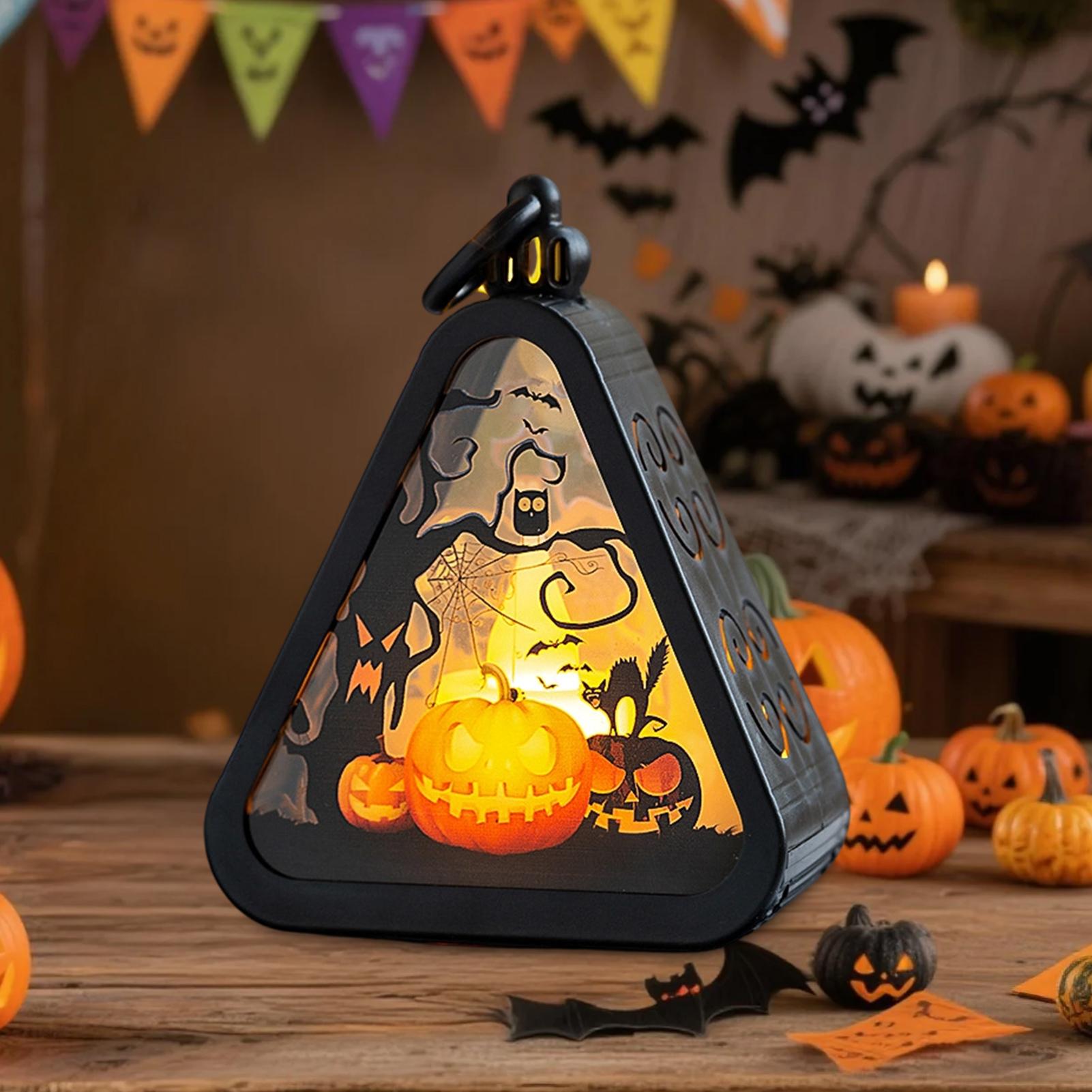 Desk Setup Shelves - Dekoracja na Halloween: dyniowy lampion, plastikowy