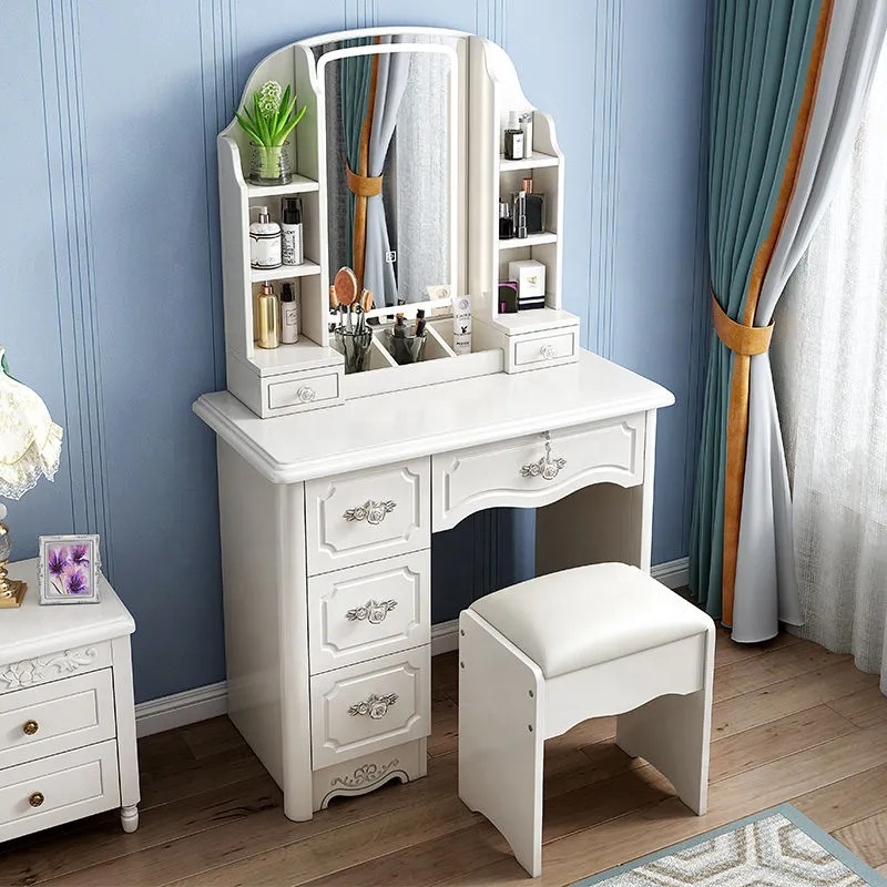 Dziewczęce biało-różowe nowocz – Desk Vanity Setup recenzja i cena