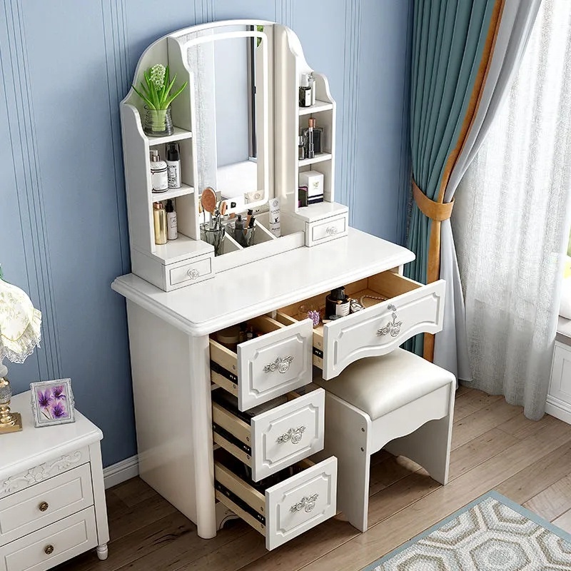 Dziewczęce biało-różowe nowocz – Desk Vanity Setup recenzja i cena