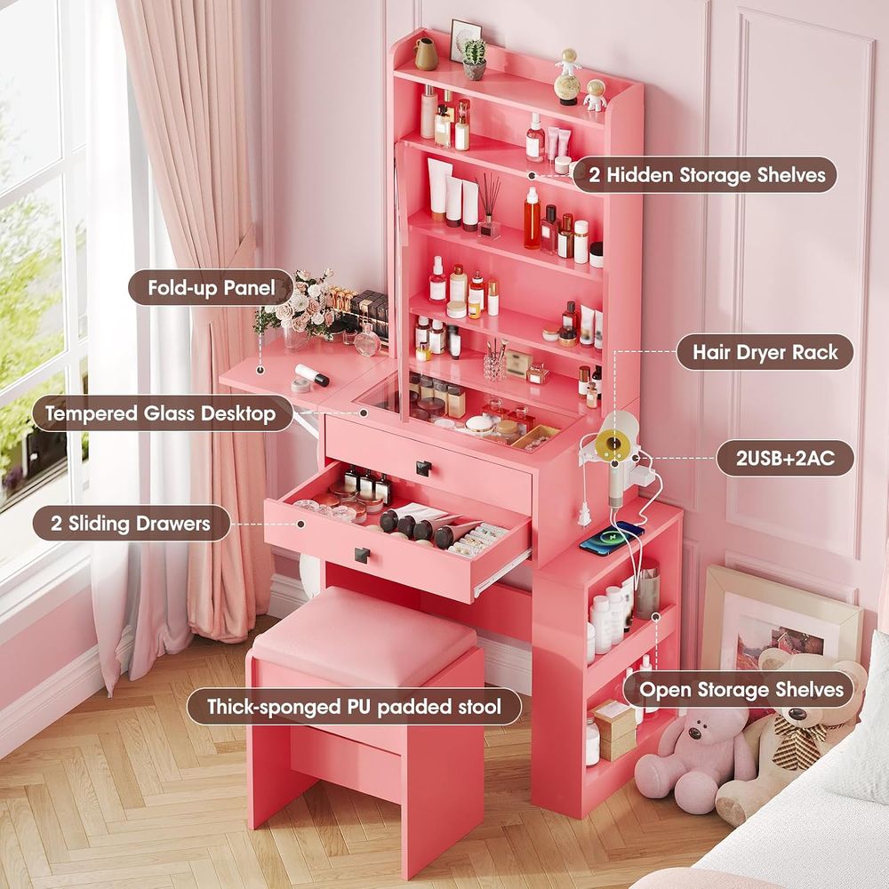 Mały toaletka Vabches z panele – Desk Vanity Setup recenzja i cena