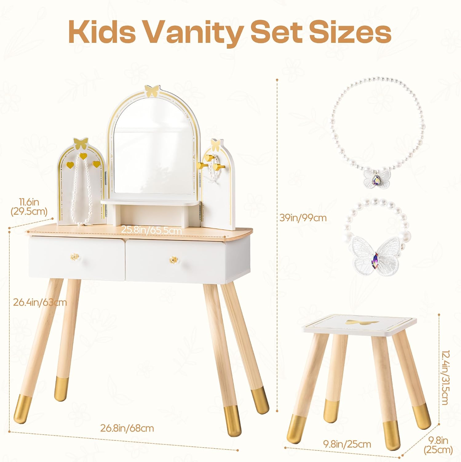 ROBOTIME Biały Zestaw Toaletki – Desk Vanity Setup recenzja i cena