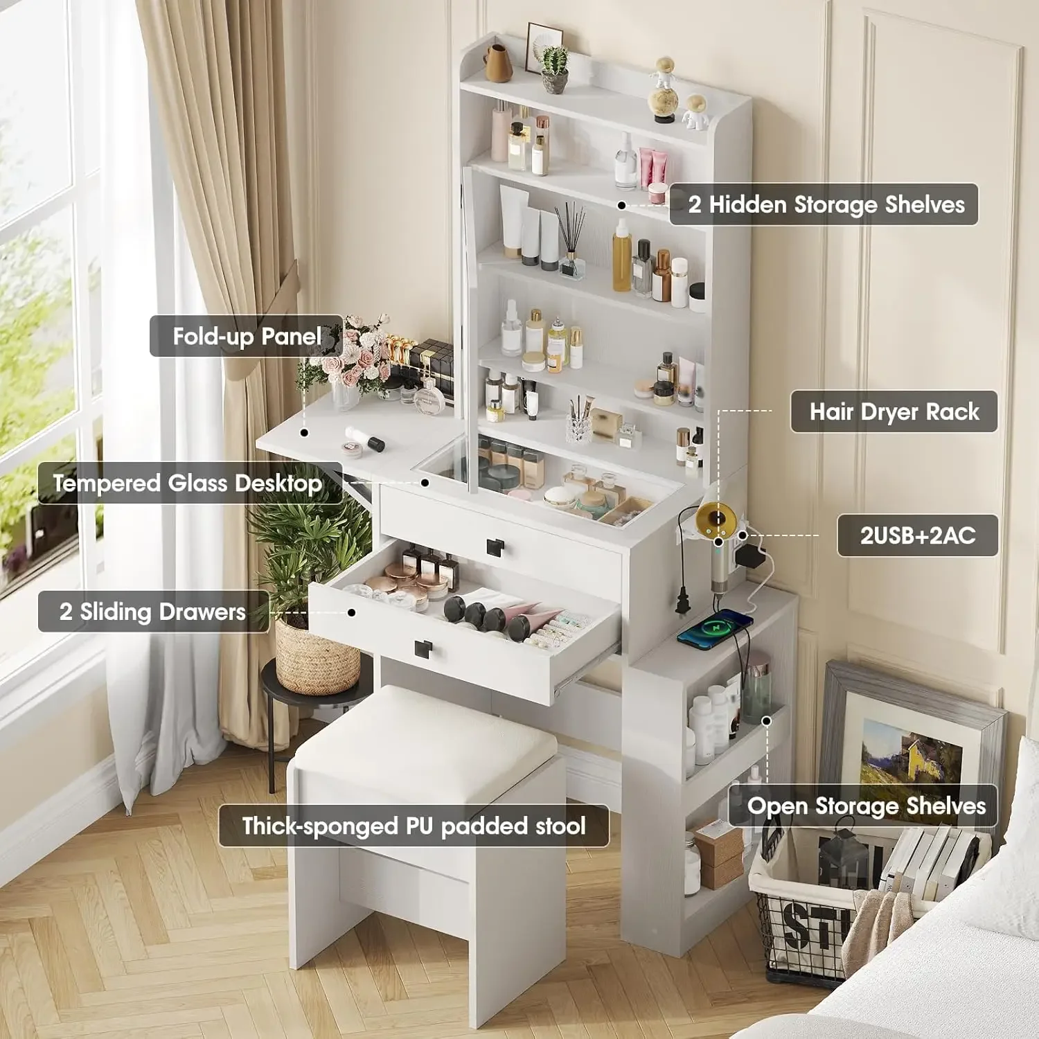 Mała toaletka z trzema regulow – Desk Vanity Setup recenzja i cena