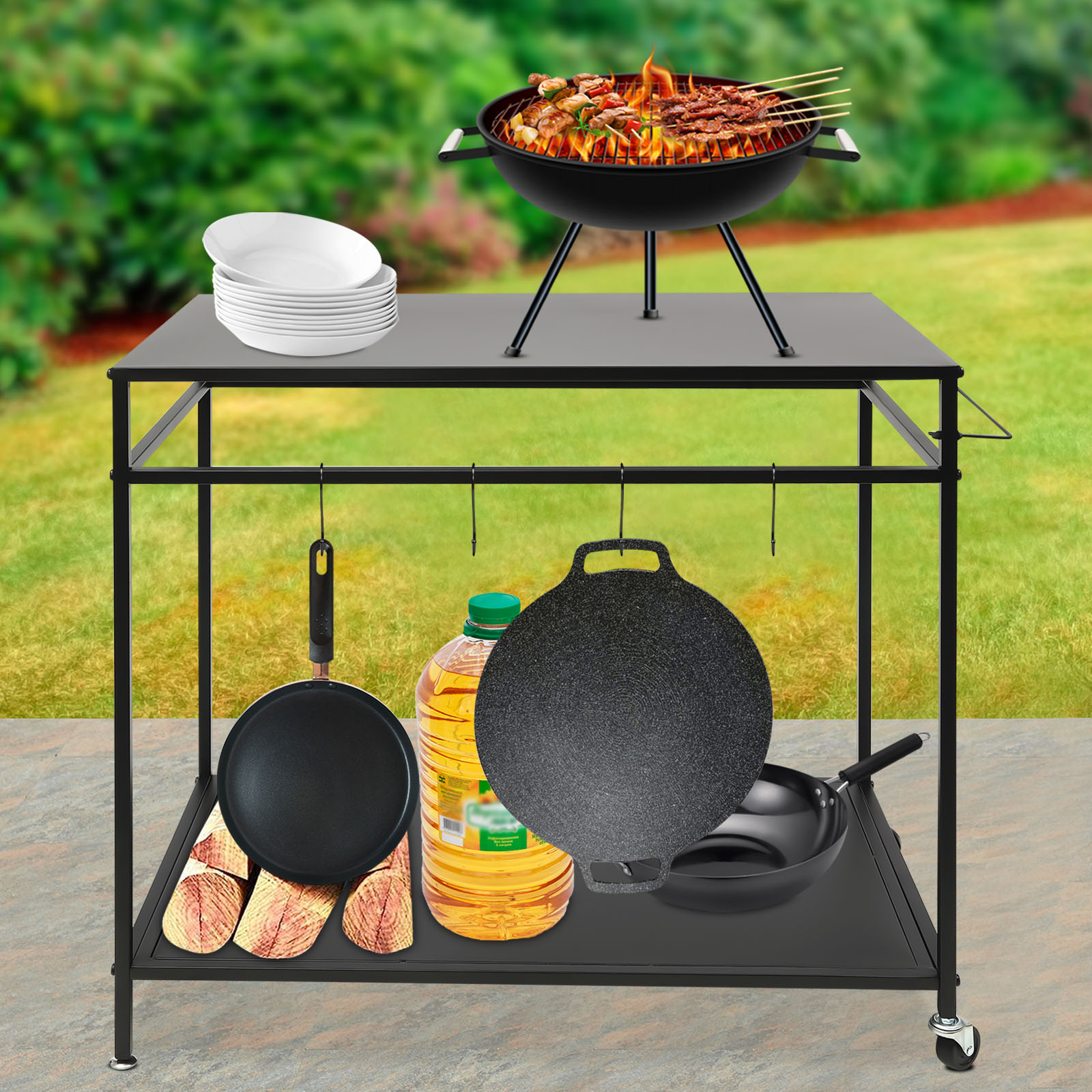 Dwupoziomowy, mobilny stół do  – Desk Setup Shelves recenzja i cena