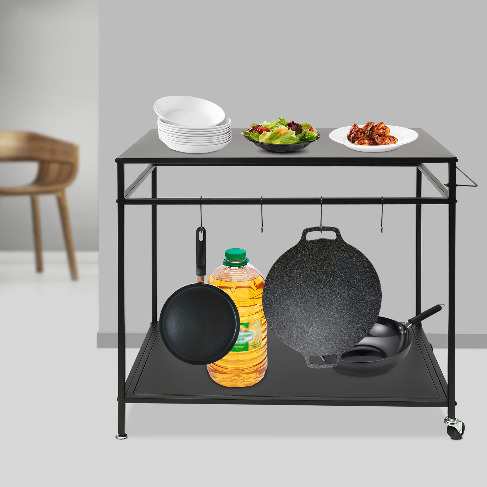 Dwupoziomowy, mobilny stół do  – Desk Setup Shelves recenzja i cena