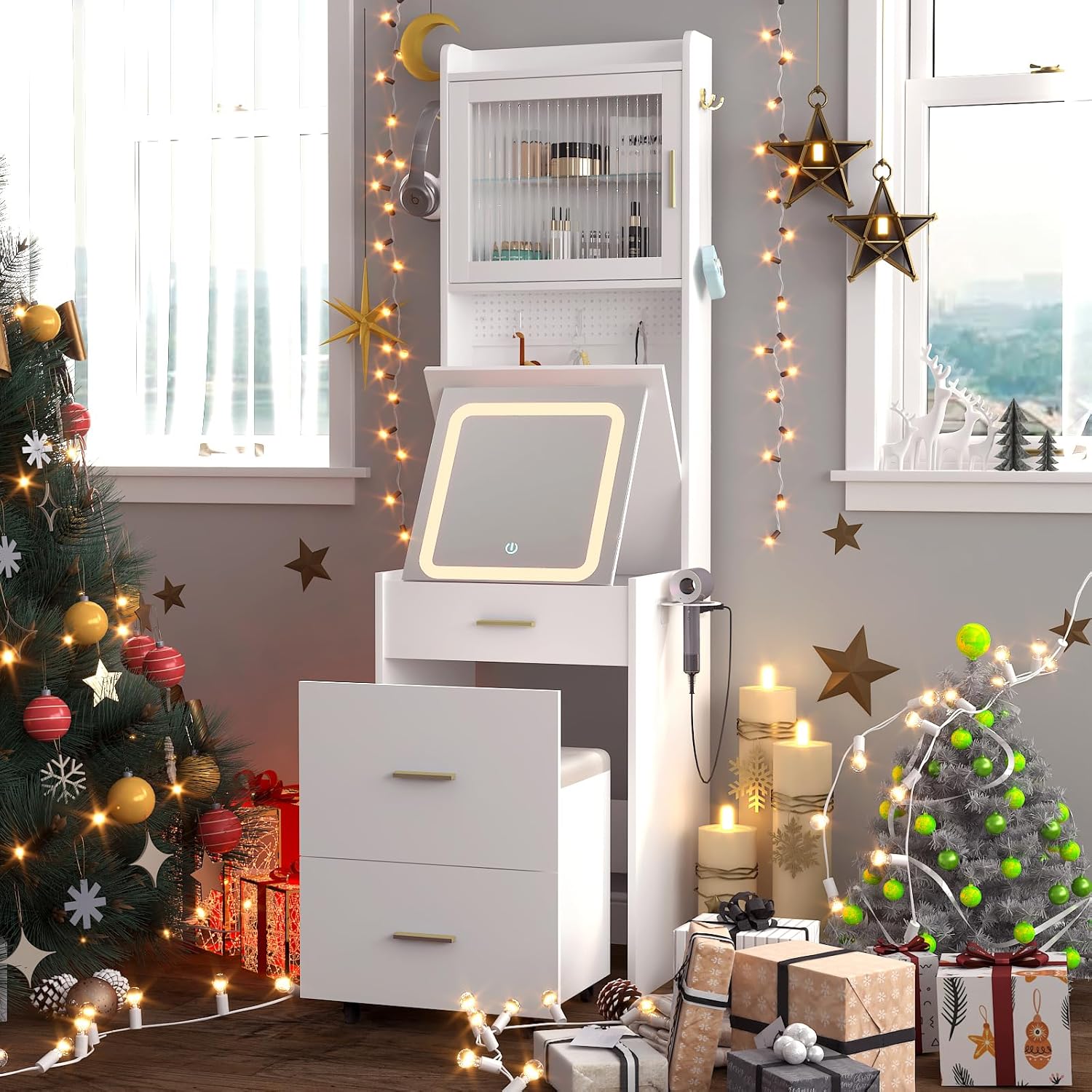 Toaletka 3 w 1 z składanym pan – Desk Vanity Setup recenzja i cena