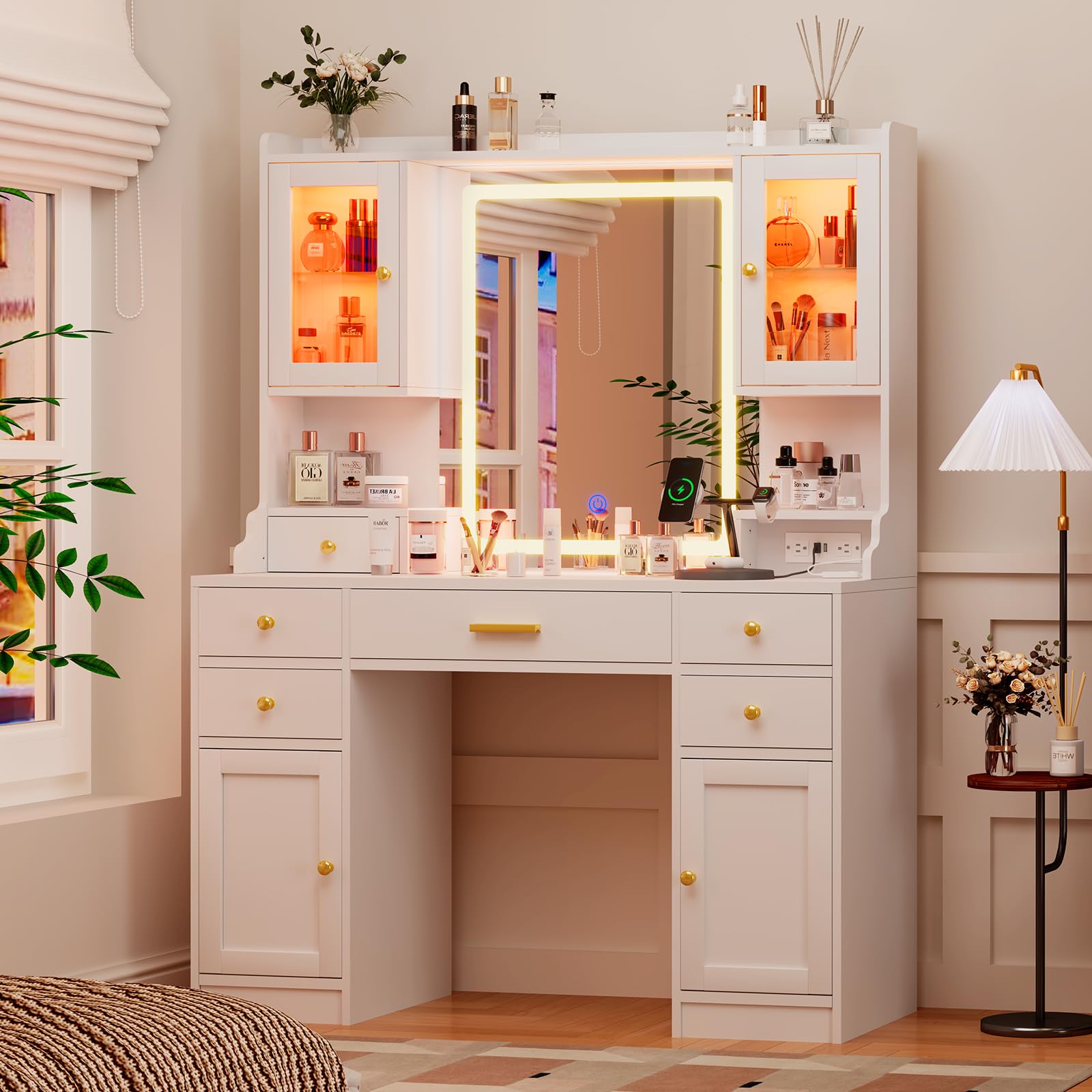 # Duża toaletka z wieloma szuf – Desk Vanity Setup recenzja i cena