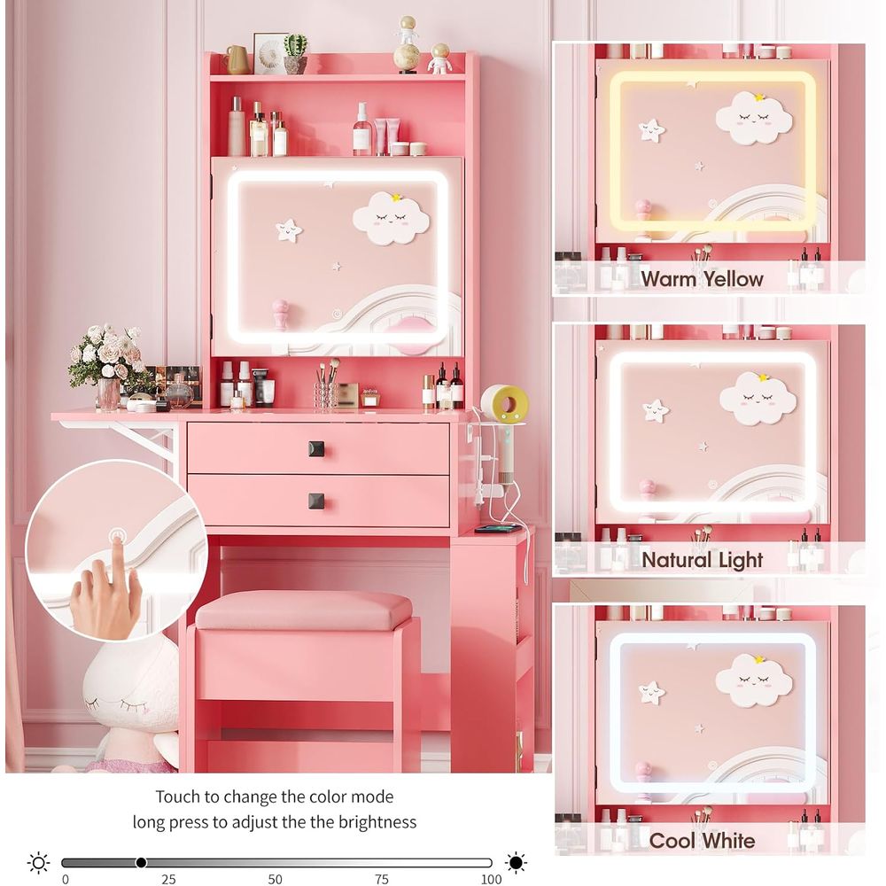 Mała toaletka Vabches z panela – Desk Vanity Setup recenzja i cena