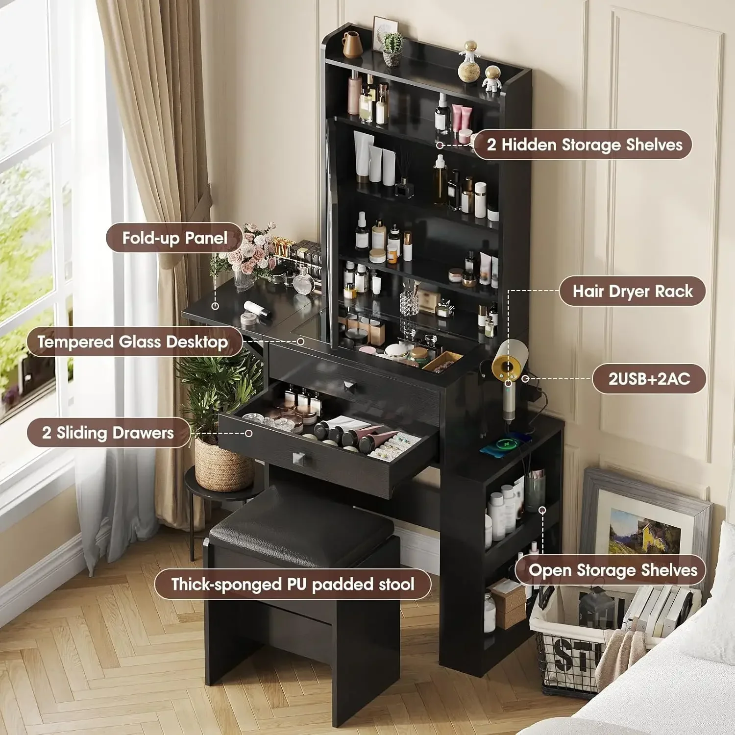 Mała toaletka do makijażu, 3 r – Desk Vanity Setup recenzja i cena