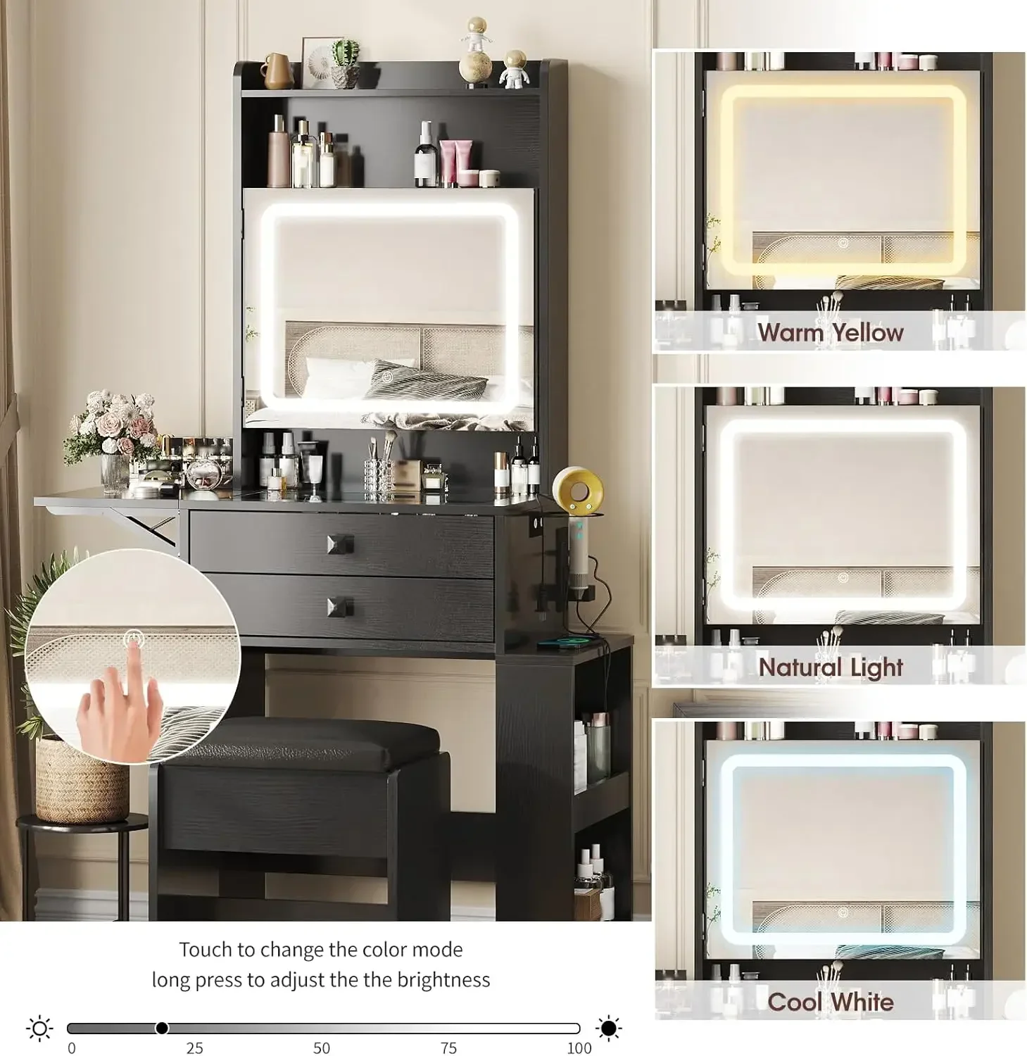 Mała toaletka do makijażu, 3 r – Desk Vanity Setup recenzja i cena