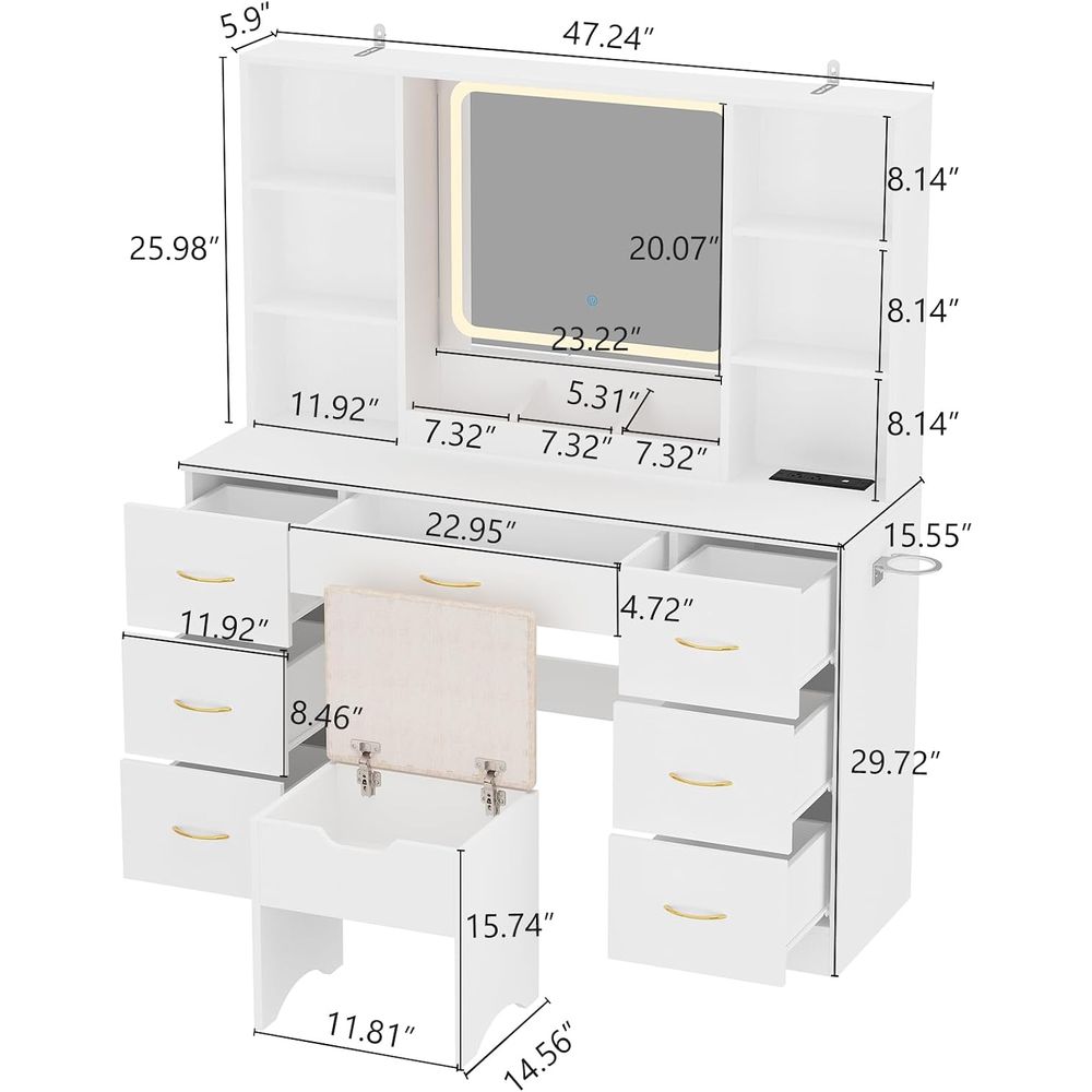 Duża toaletka jiteentarou 47 c – Desk Vanity Setup recenzja i cena