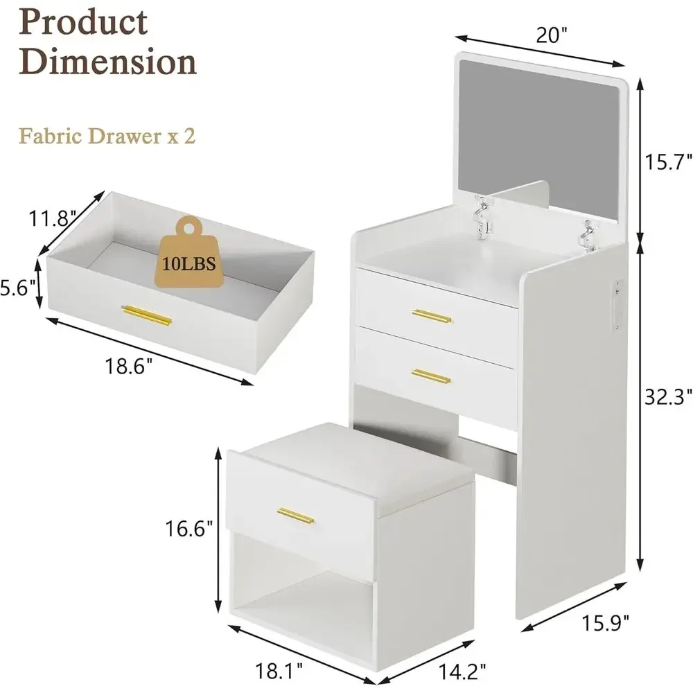 Toaletka 3 w 1 z odchylanym lu – Desk Vanity Setup recenzja i cena