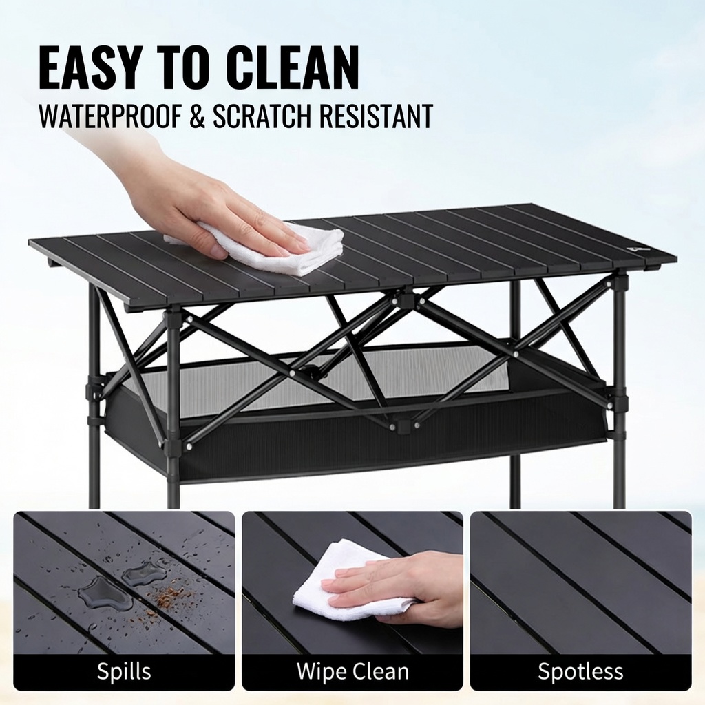 Przenośny składany stół outdoo – Desk Setup Shelves recenzja i cena